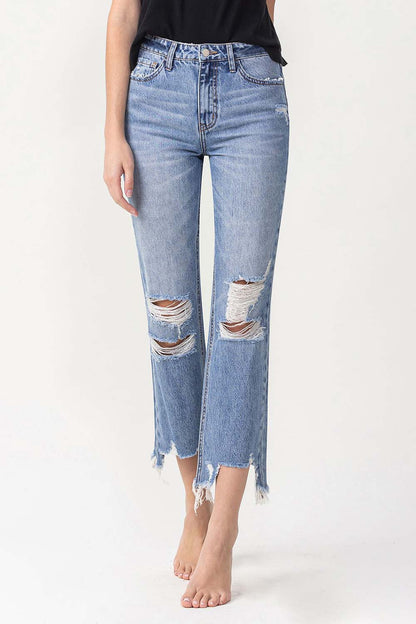 Lovervet High Rise Distressed Straight Jeans