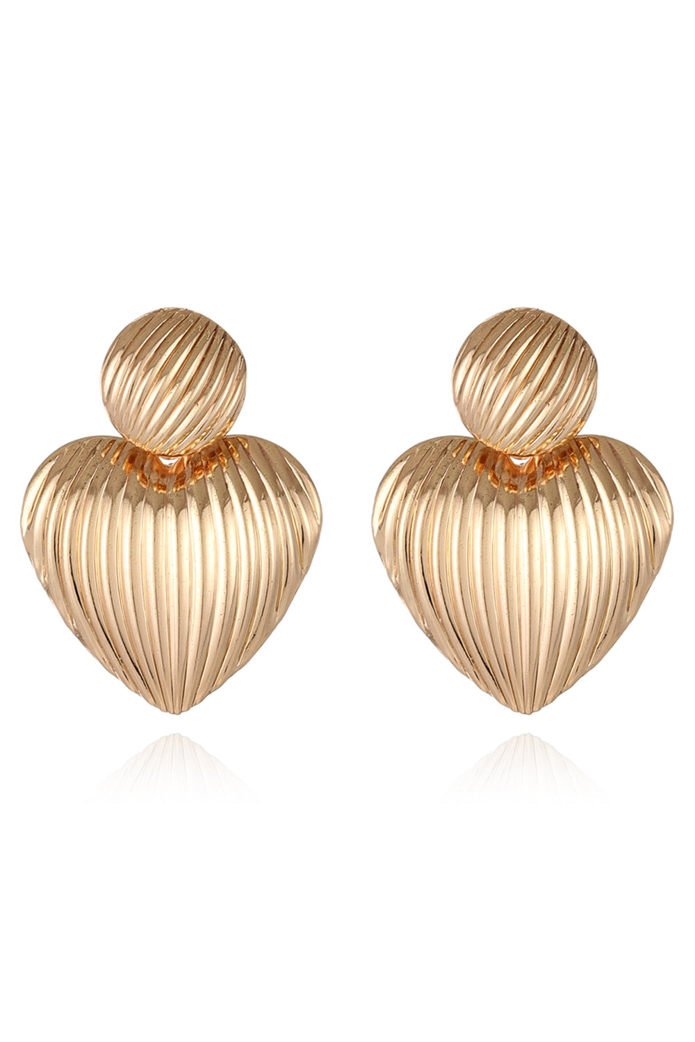 Zinc Alloy Ribbed Earrings