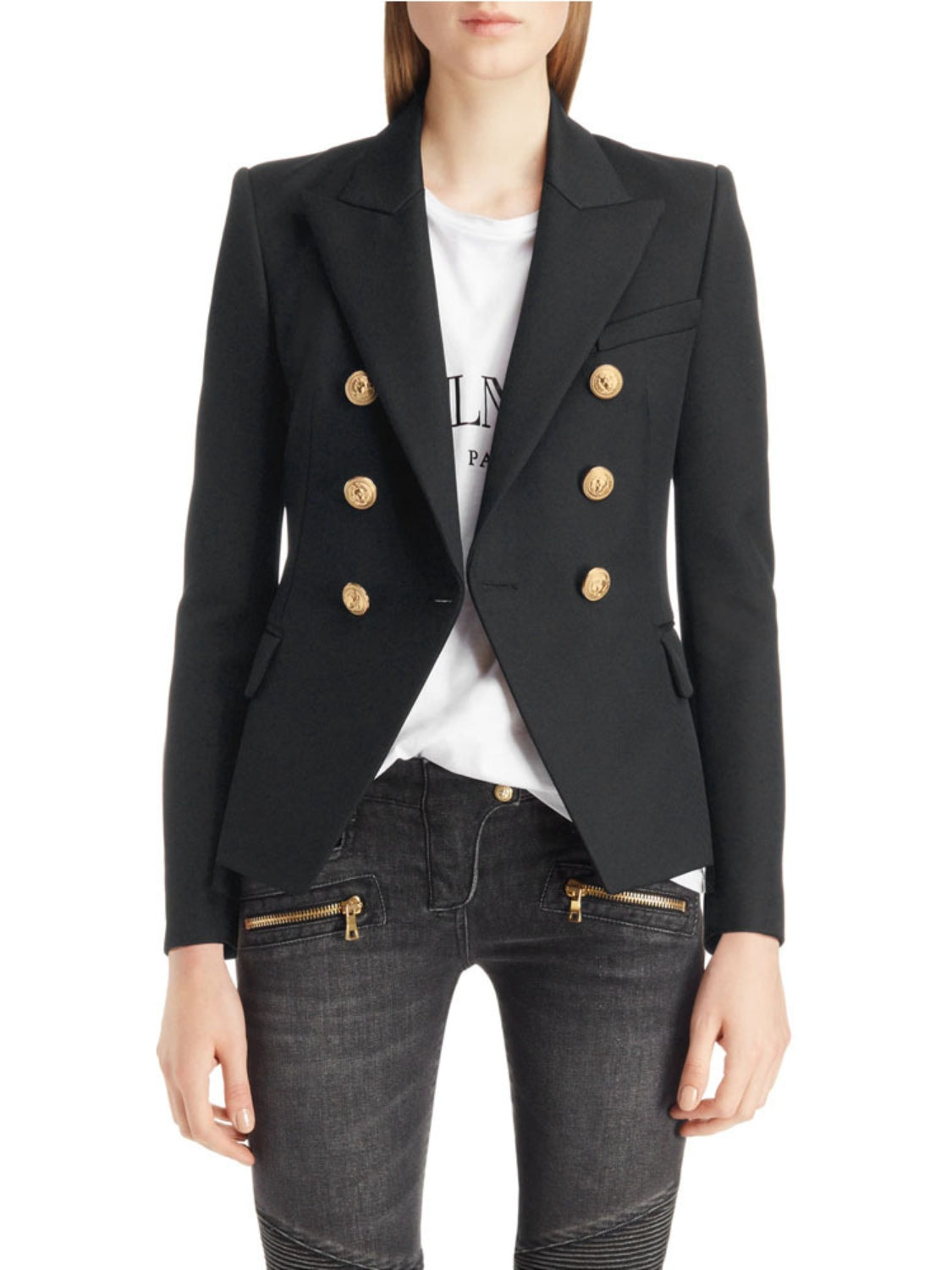 Lapel Collar Long Sleeve Blazer