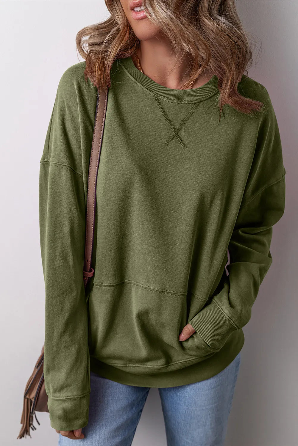 Round Neck Long Sleeve Sweatshirt