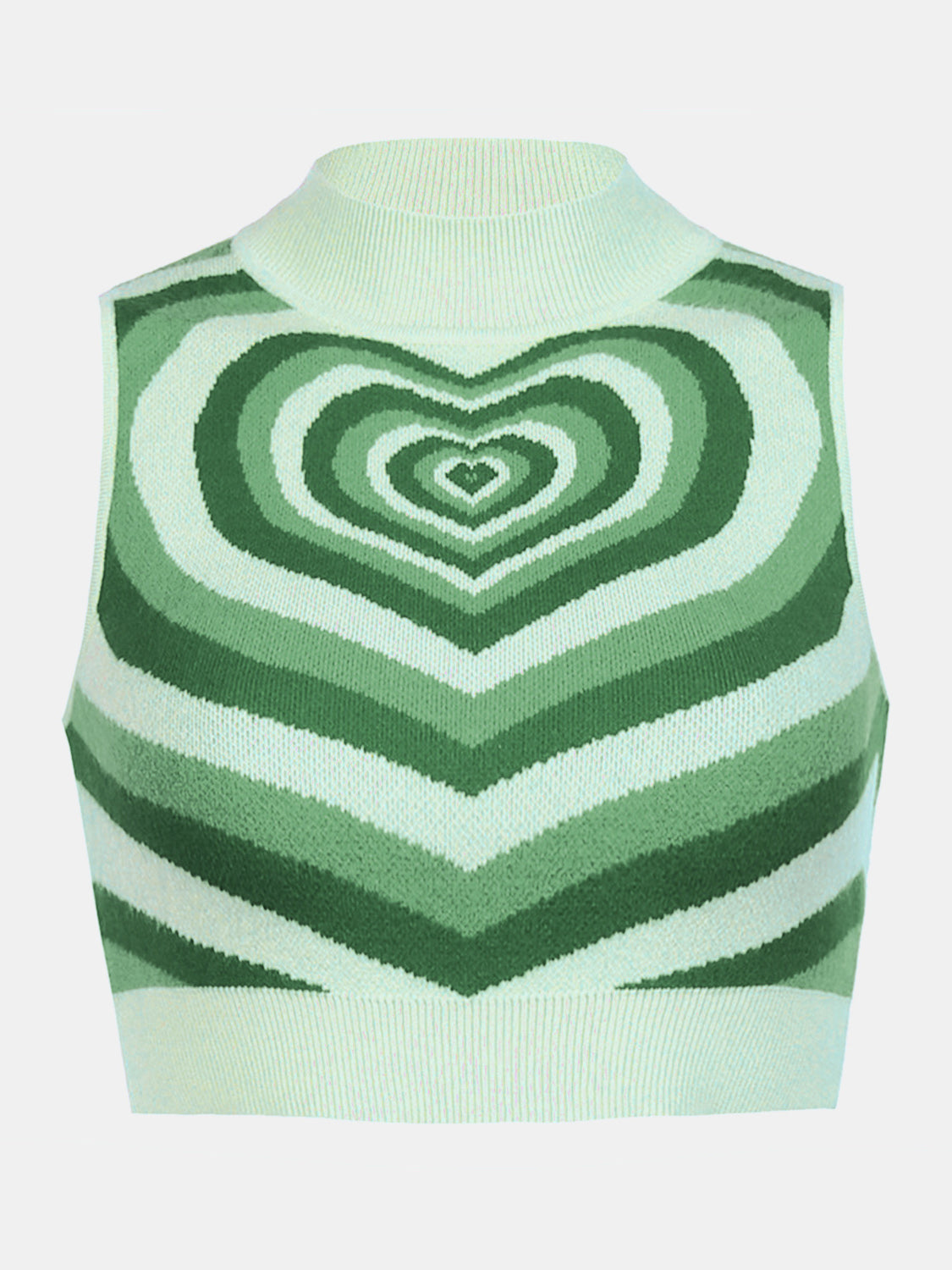 Heart Mock Neck Sweater Vest