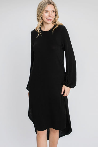 Minimal Long Sleeve Midi Dress