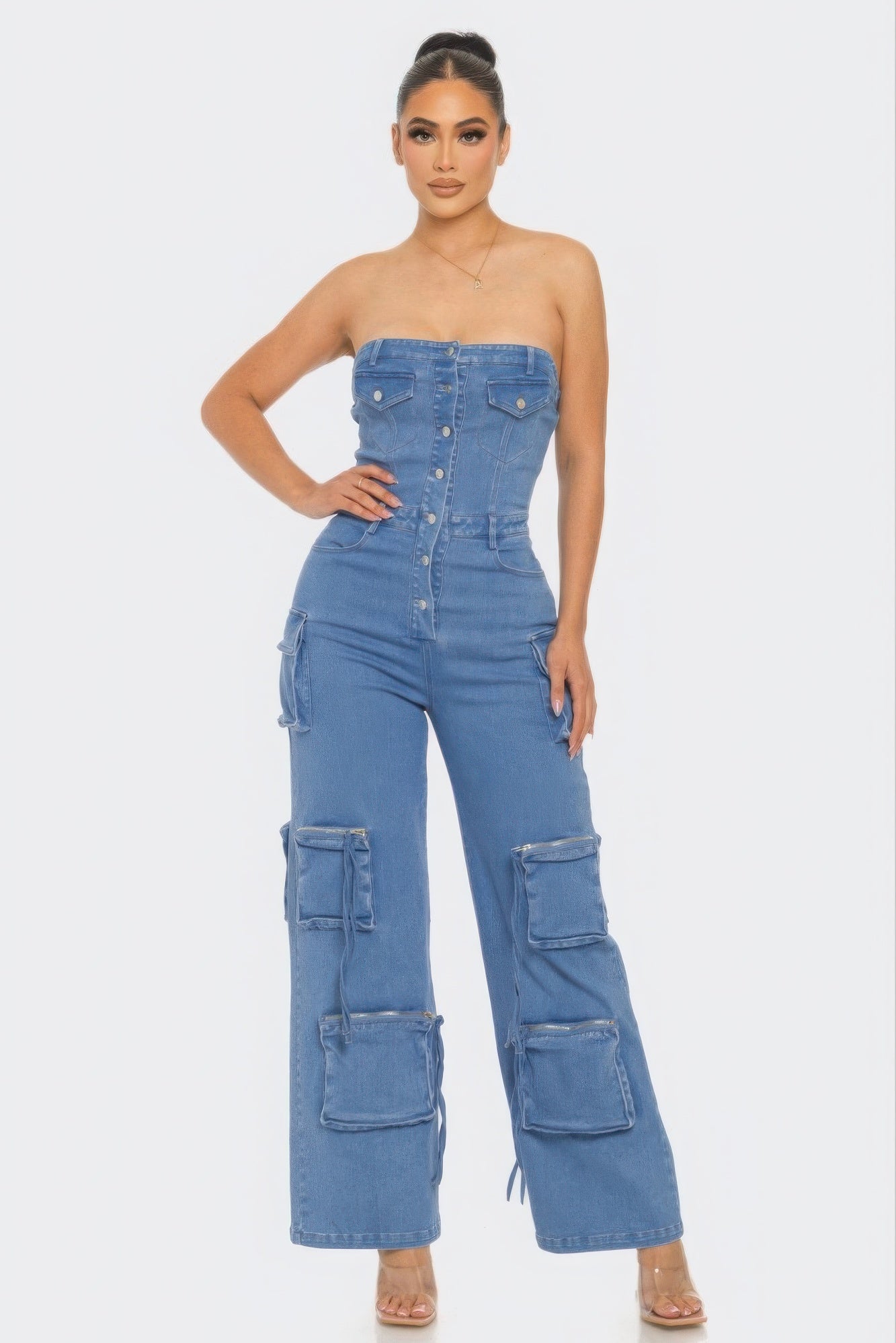 Stretch Denim Jumpsuit