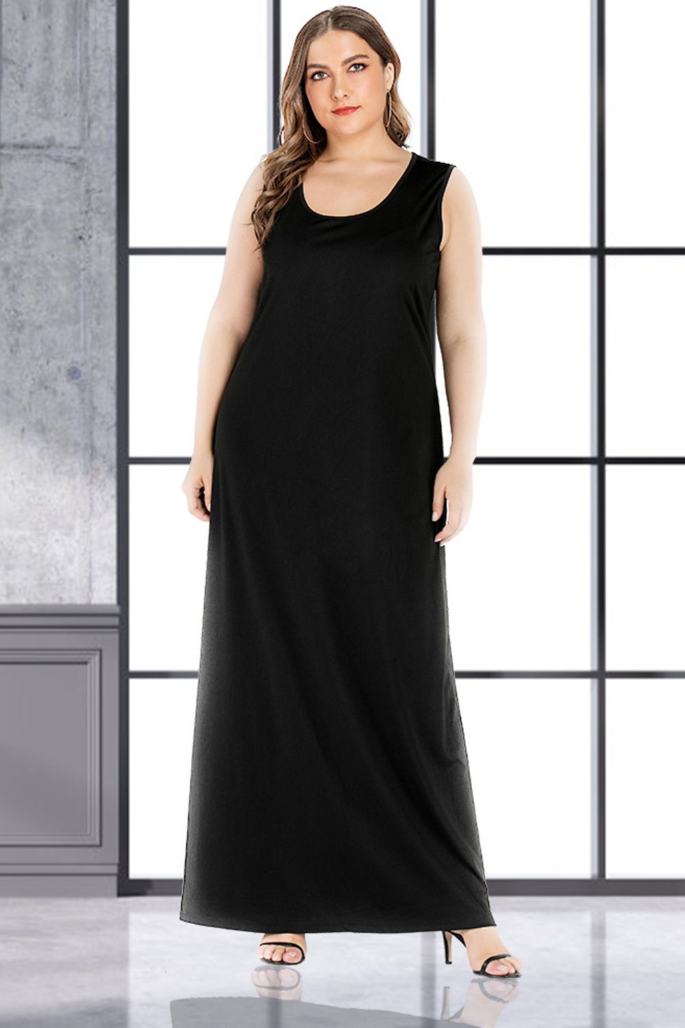 Plus Size Scoop Neck Maxi Tank Dress