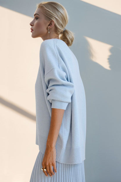 Basic Bae Round Neck Dropped Shoulder Sweater