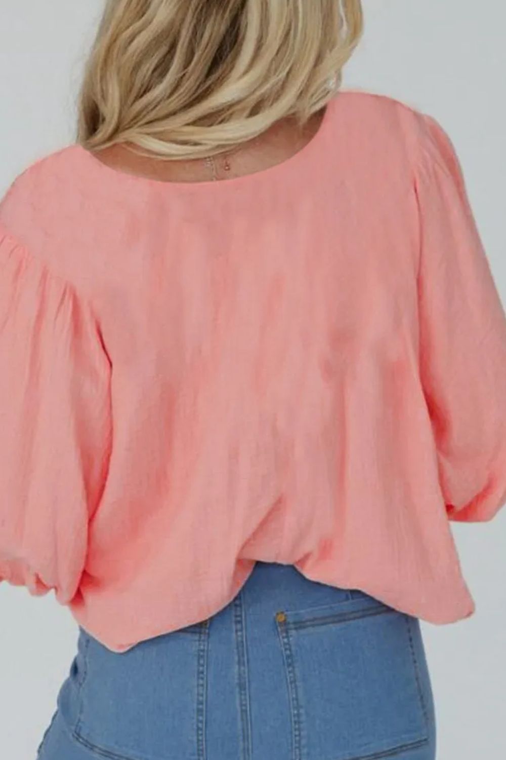 Textured Tie Neck Blouse