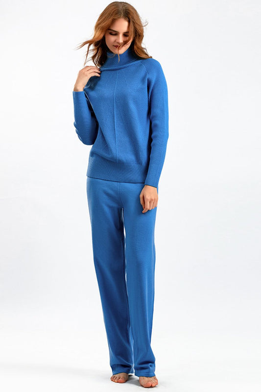 Basic Bae Turtleneck Raglan Sleeve Top and Pants Sweater Set