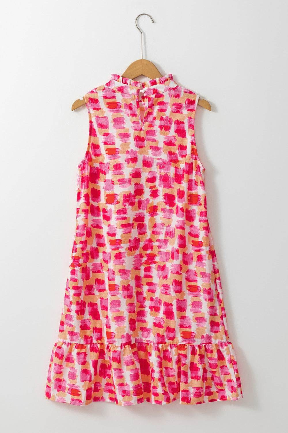 Printed Mock Neck Sleeveless Dress