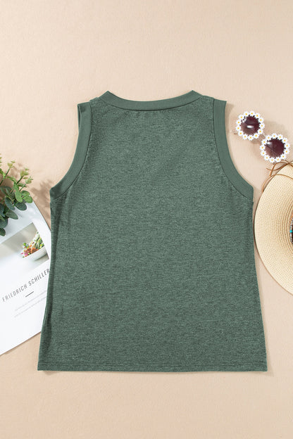 V-Neck Wide Strap Tank