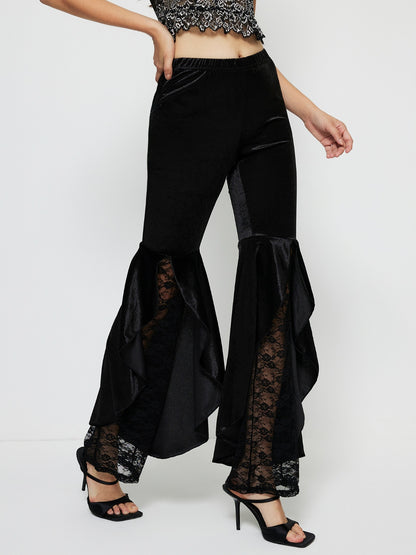 High Waist Lace Flare Pants