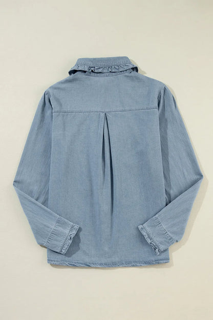 Button Up Long Sleeve Denim Top